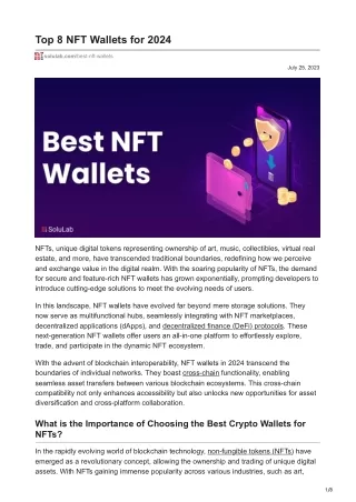 Top 8 NFT Wallets for 2024