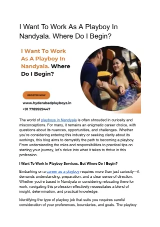 I Want To Work As A Playboy In Nandyala. Where Do I Begin_