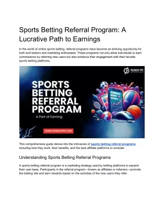 Sports Betting Referral Program_ A Lucrative Path to Earnings