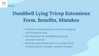 Mastering Dumbbell Lying Tricep Extensions Form, Benefits, and Common Mistakes