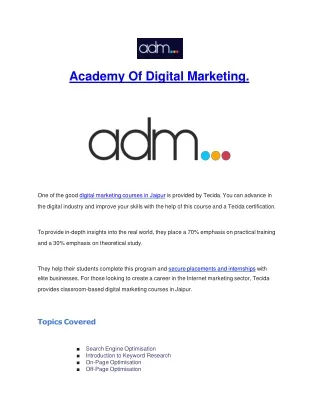 Academy Of Digital Marketing.