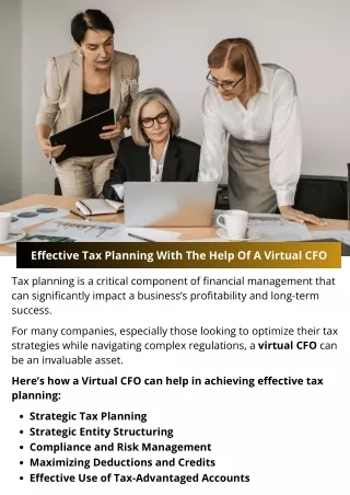 Effective Tax Planning With The Help Of A Virtual CFO
