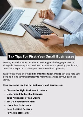 Tax Tips For First-Year Small Businesses