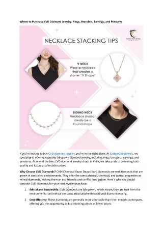 Where to Purchase CVD Diamond Jewelry- Rings, Bracelets, Earrings, and Pendants