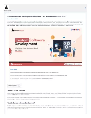 Custom Software Development- Why Does Your Business Need It in 2024