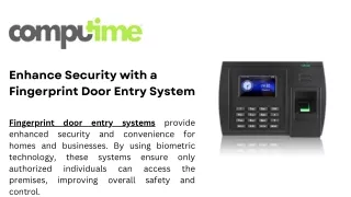 Enhance Security with a Fingerprint Door Entry System