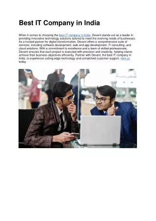 Best IT Company in India