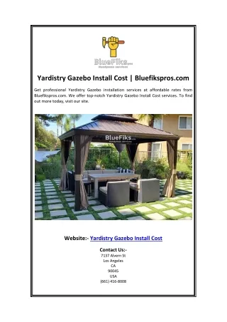 Yardistry Gazebo Install Cost Bluefikspros.com