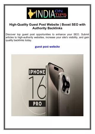 High-Quality Guest Post Website  Boost SEO with Authority Backlinks