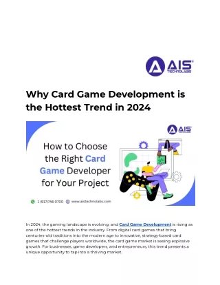 Why Card Game Development is the Hottest Trend in 2024