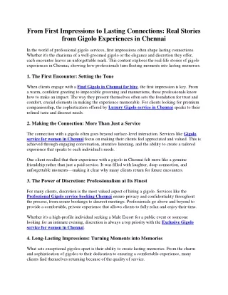 3 From First Impressions to Lasting Connections
