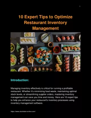 Expert Tips to Optimize Restaurant Inventory Management - Stocktake Online