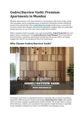 Godrej Bayview Vashi | Luxury Flats In Mumbai