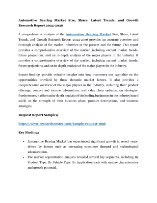 Automotive Bearing Market