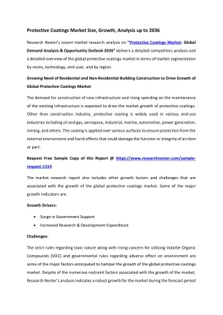 Protective Coatings Market Growth 2036
