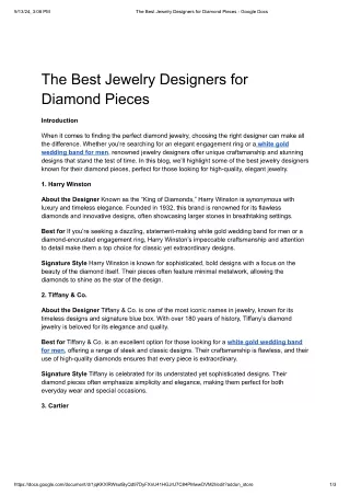 The Best Jewelry Designers for Diamond