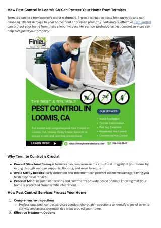 How Pest Control in Loomis CA Can Protect Your Home from Termites