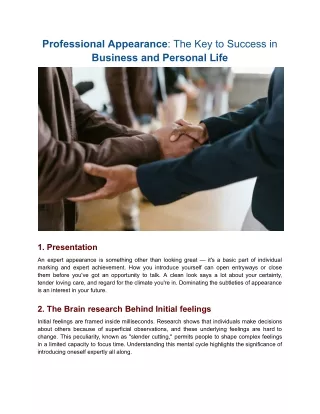 Professional Appearance_ The Key to Success in Business and Personal Life