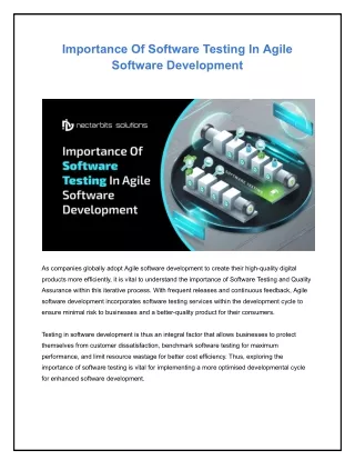 Importance Of Software Testing In Agile Software Development