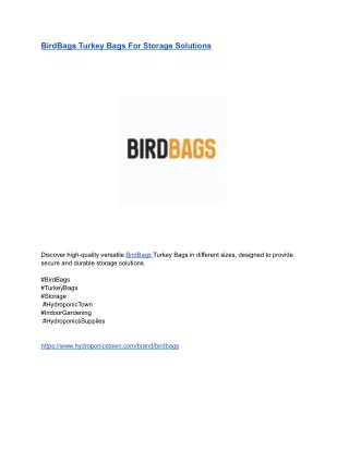 BirdBags Turkey Bags For Storage Solutions