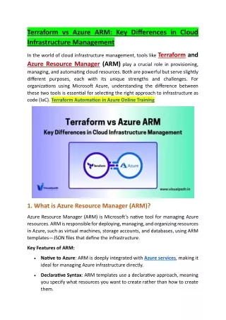 Terraform Automation in Azure Cloud Online Training in Hyderabad