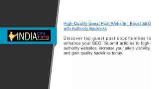 High-Quality Guest Post Website Boost SEO with Authority Backlinks