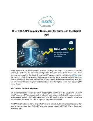 Rise with SAP Equipping Businesses for Success in the Digital Age