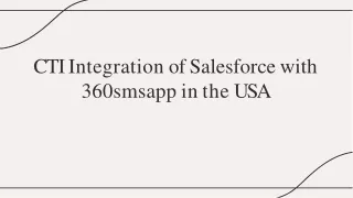 CTI Integration Salesforce in USA 360smsapp