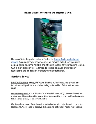Razer Blade  Motherboard Repair Barka