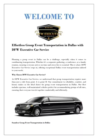 Reliable Group Event Transportation in Dallas