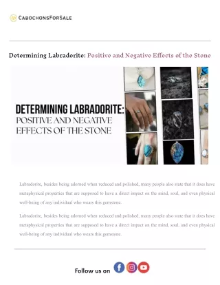 Determining Labradorite Positive and Negative Effects of the Stone