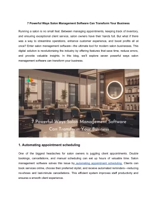 7 Powerful Ways Salon Management Software Can Transform Your Business