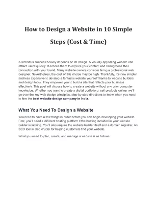 How to Design a Website in 10 Simple Steps (Cost & Time)