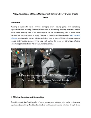7 Key Advantages of Salon Management Software Every Owner Should Know