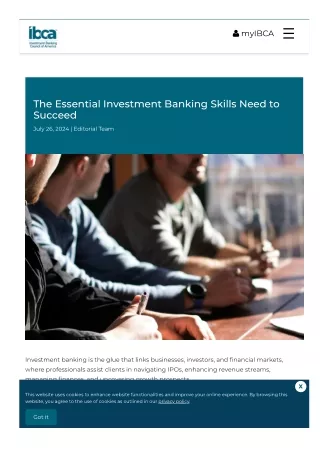 The Essential Investment Banking Skills Need to Succeed