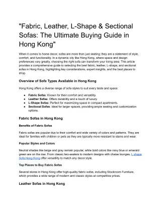 _Fabric, Leather, L-Shape & Sectional Sofas_ The Ultimate Buying Guide in Hong Kong_