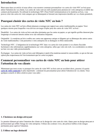 Comment personnaliser vos cartes de visite NFC en bois pour attirer l'attention