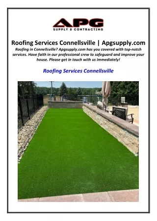 Roofing Services Connellsville | Apgsupply.com