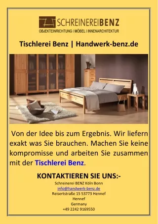 Tischlerei Benz  Handwerk-benz.de