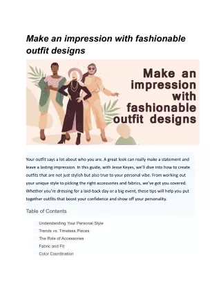 Make an impression with fashionable outfit designs