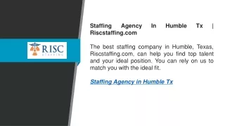 Staffing Agency In Humble Tx  Riscstaffing.com