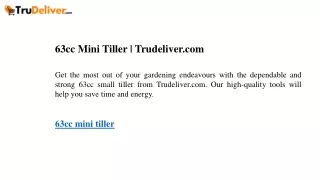 63cc Mini Tiller  Trudeliver.com