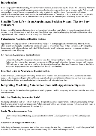 Simplify Your Life with an Appointment Booking System: Tips for Busy Marketers
