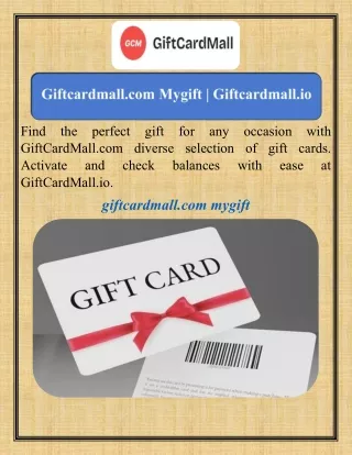 Giftcardmall.com Mygift   Giftcardmall.io