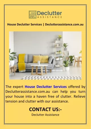 House Declutter Services  Declutterassistance.com.au