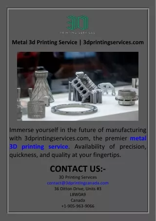Metal 3d Printing Service  3dprintingservices.com