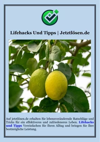 Lifehacks Und Tipps  Jetztlösen.de
