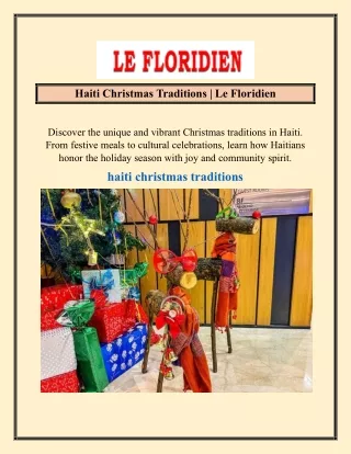 Haiti Christmas Traditions  Le Floridien