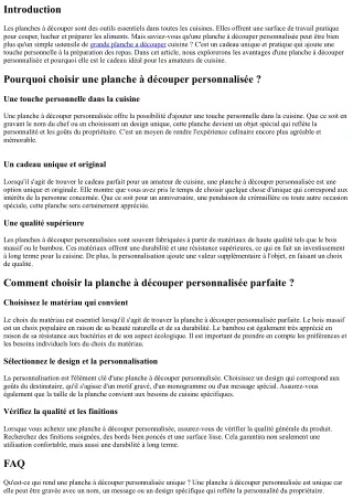 Planche à Découper Personnalisée : Un Cadeau Unique et Pratique