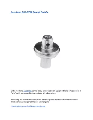 Accutemp AC3-DV24 Bonnet PartsFe